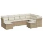 Set de sofás de jardín 9 pzas con cojines ratán sintético beige by , Garden sets - Ref: Foro24-3250407, Price: 601,32 €, Disc...