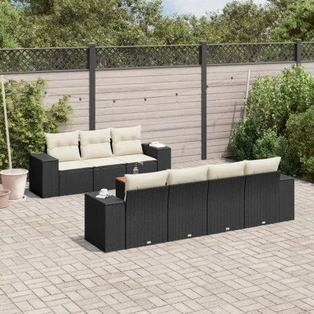 Set de sofás de jardín 8 piezas y cojines ratán sintético negro by , Garden sets - Ref: Foro24-3257680, Price: 518,82 €, Disc...