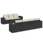 Set de sofás de jardín 8 piezas y cojines ratán sintético negro by , Garden sets - Ref: Foro24-3257680, Price: 518,82 €, Disc...
