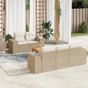 Juego de sofás jardín con cojines 6 pzas ratán sintético beige by , Garden sets - Ref: Foro24-3257661, Price: 545,12 €, Disco...