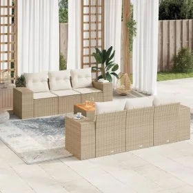 Set sofás de jardín 7 piezas y cojines ratán sintético beige by , Garden sets - Ref: Foro24-3257668, Price: 608,79 €, Discoun...