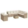 Juego de sofás jardín con cojines beige 10 pzas ratán sintético by , Garden sets - Ref: Foro24-3249687, Price: 682,83 €, Disc...
