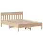 Bed frame with solid pine wood headboard 160x200 cm by , Beds and slatted bases - Ref: Foro24-3216206, Price: 166,83 €, Disco...