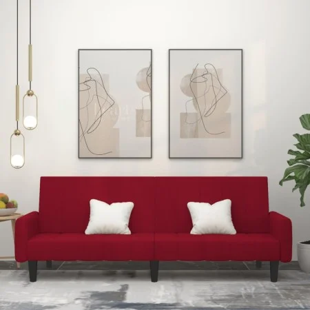 Zweiplätziges Schlafsofa aus Samt in Weinrot. von , Sofas - Ref: Foro24-375779, Preis: 269,78 €, Rabatt: %