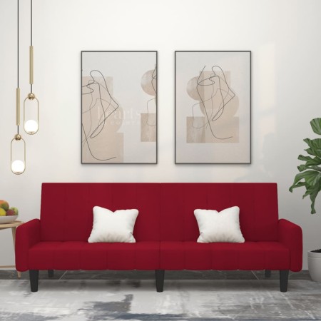 Zweiplätziges Schlafsofa aus Samt in Weinrot. von , Sofas - Ref: Foro24-375779, Preis: 274,54 €, Rabatt: %