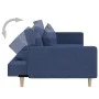 Sofá cama de 2 plazas con dos almohadas tela azul by , Sofas - Ref: Foro24-375904, Price: 276,10 €, Discount: %