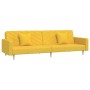 Sofá cama de 2 plazas con dos almohadas tela color amarillo by , Sofas - Ref: Foro24-375906, Price: 282,49 €, Discount: %