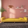 Sofá cama de 2 plazas con dos almohadas tela color amarillo by , Sofas - Ref: Foro24-375906, Price: 282,49 €, Discount: %