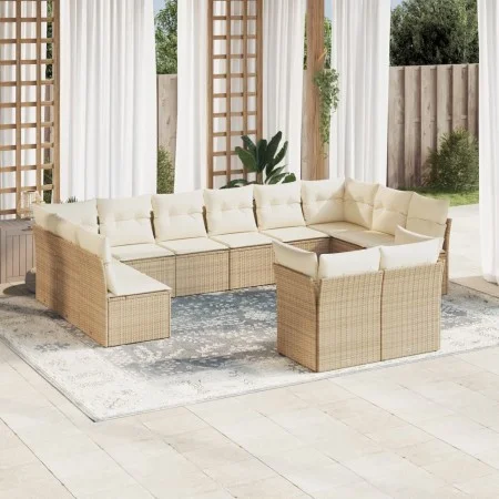 Set de sofás de jardín 12 pzas y cojines ratán sintético marrón by , Garden sets - Ref: Foro24-3250267, Price: 856,86 €, Disc...
