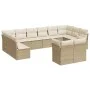 Set de sofás de jardín 12 pzas y cojines ratán sintético marrón by , Garden sets - Ref: Foro24-3250267, Price: 856,86 €, Disc...