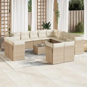 Set sofás de jardín 14 pzas con cojines ratán sintético beige by , Garden sets - Ref: Foro24-3250397, Price: 991,26 €, Discou...
