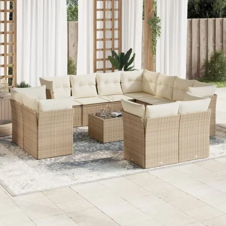 12-teiliges Gartensofa-Set und Kissen aus braunem Kunststoff-Rattan. von , Gartensets - Ref: Foro24-3250357, Preis: 890,52 €,...