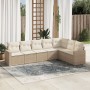Set sofás de jardín 7 piezas y cojines ratán sintético beige by , Modular outdoor sofas - Ref: Foro24-3251385, Price: 542,78 ...
