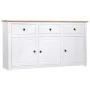 Aparador de madera de pino estilo Panamá blanco 135x40x80 cm de vidaXL, Aparadores - Ref: Foro24-282705, Precio: 262,90 €, De...
