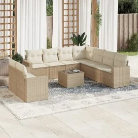 Juego de sofás jardín con cojines beige 10 pzas ratán sintético by , Modular outdoor sofas - Ref: Foro24-3251495, Price: 738,...