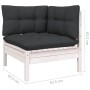 9 Stk. Gartenmöbel und Kissen aus massivem Kiefernholz weiß von , Gartensets - Ref: Foro24-3096744, Preis: 803,34 €, Rabatt: %