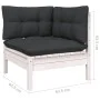 Garden furniture 9 pieces and white cushions solid pine wood by , Garden sets - Ref: Foro24-3096744, Price: 792,40 €, Discoun...