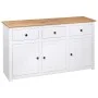 Aparador de madera de pino estilo Panamá blanco 135x40x80 cm de vidaXL, Aparadores - Ref: Foro24-282705, Precio: 262,90 €, De...