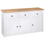 Sideboard aus Kiefernholz im weißen Panama-Stil 135x40x80 cm von vidaXL, Sideboards - Ref: Foro24-282705, Preis: 252,38 €, Ra...