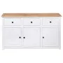 Aparador de madera de pino estilo Panamá blanco 135x40x80 cm de vidaXL, Aparadores - Ref: Foro24-282705, Precio: 262,90 €, De...