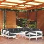 Gartenmöbel 12 Stk. mit Kissen weißes massives Kiefernholz von , Gartensets - Ref: Foro24-3097266, Preis: 1,00 €, Rabatt: %