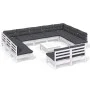 Muebles de jardín 12 pzas y cojines blanco madera maciza pino de , Conjuntos de jardín - Ref: Foro24-3097218, Precio: 981,29 ...