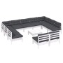 Gartenmöbel 12-teilig und Kissen aus massivem Kiefernholz weiß von , Gartensets - Ref: Foro24-3097218, Preis: 994,72 €, Rabat...