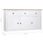 Aparador de madera de pino estilo Panamá blanco 135x40x80 cm de vidaXL, Aparadores - Ref: Foro24-282705, Precio: 262,90 €, De...