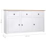 Sideboard aus Kiefernholz im weißen Panama-Stil 135x40x80 cm von vidaXL, Sideboards - Ref: Foro24-282705, Preis: 252,38 €, Ra...