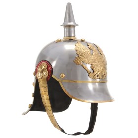 Réplica de casco de soldado prusiano LARP acero plateado