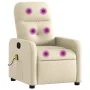 Sillón de masaje reclinable de tela crema de , Sillones - Ref: Foro24-374214, Precio: 203,18 €, Descuento: %