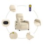 Sillón de masaje reclinable de tela crema de , Sillones - Ref: Foro24-374214, Precio: 206,26 €, Descuento: %