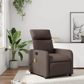 Sillón de masaje reclinable cuero sintético marrón de , Sillones - Ref: Foro24-374192, Precio: 190,93 €, Descuento: %