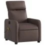 Reclining massage armchair in brown synthetic leather by , Armchairs - Ref: Foro24-374192, Price: 190,93 €, Discount: %