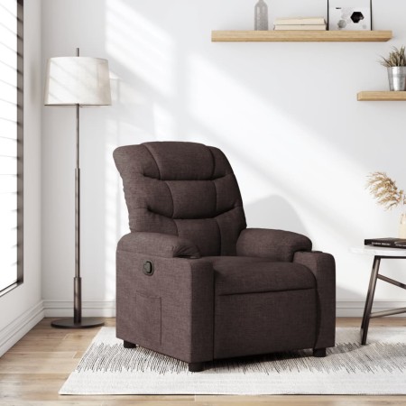 Sillón reclinable de tela marrón oscuro de , Sillones - Ref: Foro24-374152, Precio: 210,82 €
