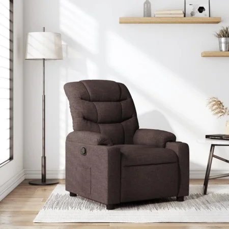 Sillón reclinable de tela marrón oscuro de , Sillones - Ref: Foro24-374152, Precio: 252,14 €, Descuento: %