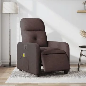 Sillón reclinable de masaje eléctrico tela marrón oscuro de , Sillones - Ref: Foro24-3206791, Precio: 240,04 €, Descuento: %