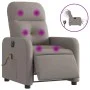 Sillón reclinable de masaje eléctrico tela gris taupe de , Sillones - Ref: Foro24-3206793, Precio: 269,60 €, Descuento: %