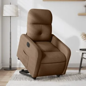 Electric reclining and lift fabric armchair in brown. by , Armchairs - Ref: Foro24-3206817, Price: 322,22 €, Discount: %