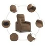 Sillón eléctrico reclinable elevable de tela marrón de , Sillones - Ref: Foro24-3206817, Precio: 322,22 €, Descuento: %