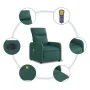 Sillón reclinable de masaje eléctrico tela verde oscuro de , Sillones - Ref: Foro24-3206696, Precio: 257,81 €, Descuento: %