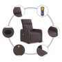 Silla de masaje reclinable de pie de tela marrón oscuro de , Sillones - Ref: Foro24-3206713, Precio: 286,93 €, Descuento: %