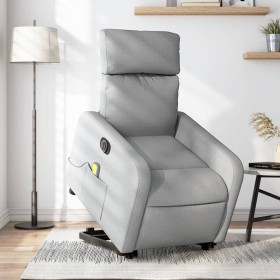 Light gray fabric electric reclining and lifting massage chair by , Armchairs - Ref: Foro24-3206726, Price: 328,55 €, Discoun...