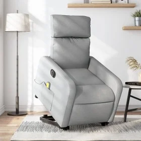 Light gray fabric electric reclining and lifting massage chair by , Armchairs - Ref: Foro24-3206726, Price: 351,28 €, Discoun...