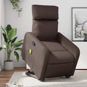 Sillón reclinable de masaje de pie de cuero sintético marrón de , Sillones - Ref: Foro24-3206758, Precio: 258,08 €, Descuento: %