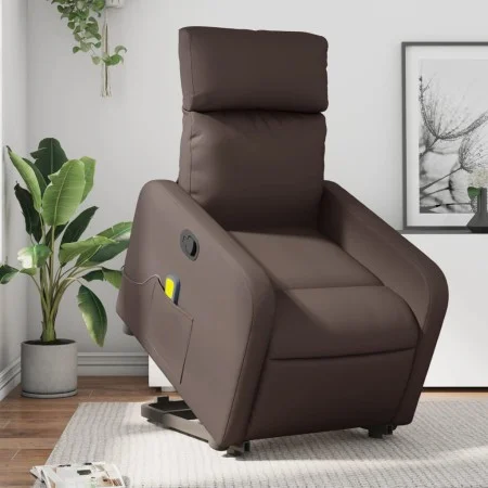 Brown Faux Leather Foot Massage Recliner by , Armchairs - Ref: Foro24-3206758, Price: 279,32 €, Discount: %
