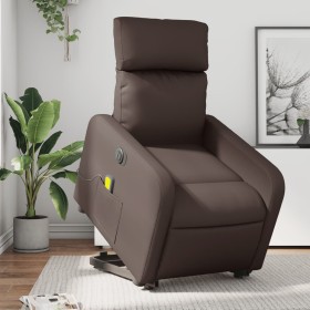 Electric lift massage chair in brown synthetic leather by , Armchairs - Ref: Foro24-3206772, Price: 303,98 €, Discount: %