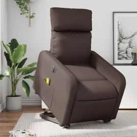Sillón de masaje elevable eléctrico cuero sintético marrón de , Sillones - Ref: Foro24-3206772, Precio: 327,96 €, Descuento: %