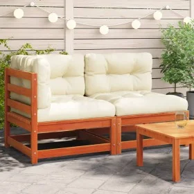 2-seater garden sofa with solid pine wood cushions by , Modular outdoor sofas - Ref: Foro24-838122, Price: 172,67 €, Discount: %