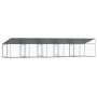Hundekäfig Dach und Türen Stahl verzinkt grau 10x2x2 m von , Hundehütten und Zäune - Ref: Foro24-3209566, Preis: 745,61 €, Ra...